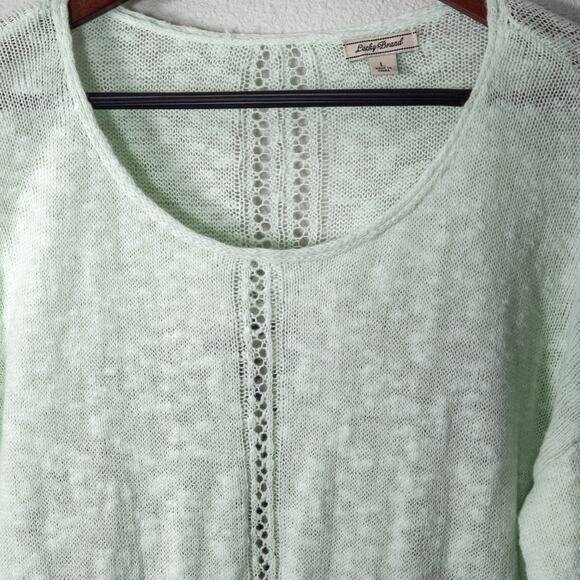 Lucky Brand Mixed Knit Sweater Mint Green Size L Y2K Colorful - Picture 3 of 11